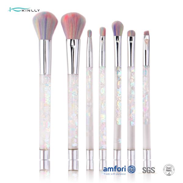 Plastic 7pcs OEM Poly Bag Luxury Makeup Brush Set
