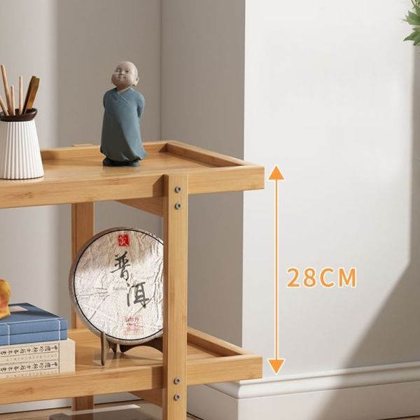 3 Layer Storage Rack Shelf Corner Table Side Rolling Trolley Cart for Living Room Furniture in Restaurant and Coffee