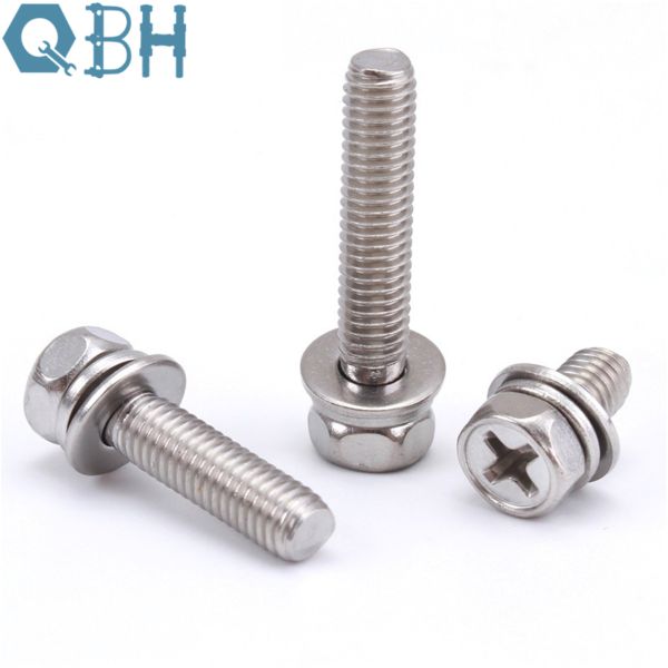 304 de acero inoxidables tornillo principal ahuecado 316 cruces de la combinación del hexágono del perno