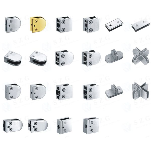 304 Stainless Steel Glass Balustrade Clamps Slive Black Gold Handrail Glass Clamps Tempered Glass Balcony Railing Clamps Customized