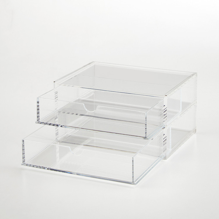 Transparent Acrylic Multi Lattice Drawer Box Classic Square Design Carved Flexible Technique Double Clamshell Packaging Box