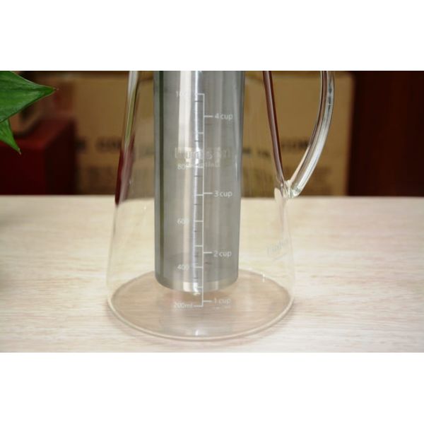 Heat Resistant Glass Water Filter Pitcher 1100ml Hand Blown Cold Brew Coffee Maker