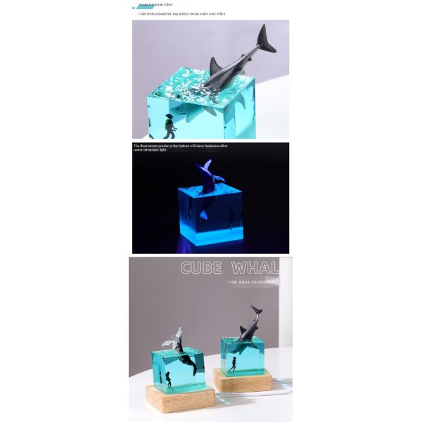 Direct Ocean-Themed Shark Diver LED Night Lamp with Customized Logo and Bamboo Base