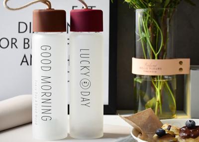 Garrafa de água de vidro inquebrável magro 400ML resistente ao calor com cordão portátil