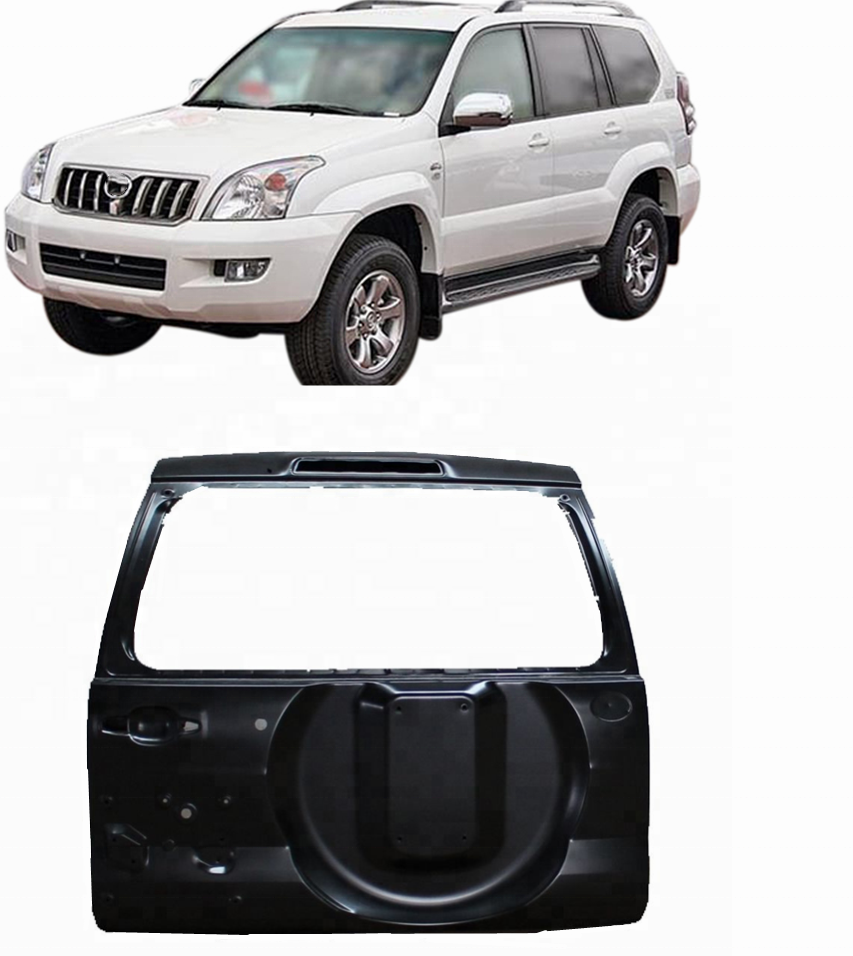 OE 67005‑6A800 Tail Gate Bare Welded Shell For Toyota Land Cruiser Prado FJ120 2003‑2009 Spare Tire Carrier Version OE Replacement Rear Lift Gate