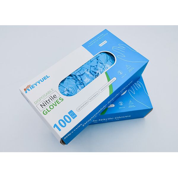 Голубые устранимые перчатки нитрила срывают сопротивление/эффективное противобактериологическое