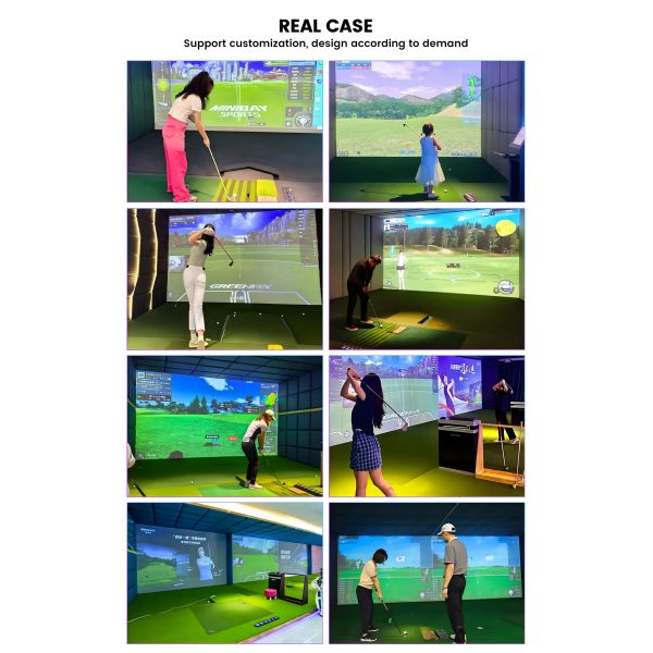 Simulador de golfe virtual multifuncional Projeção de lazer e entretenimento