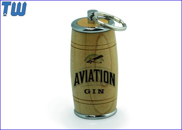 8GB Drive USB Memory Storage Device Cool Wine Barrel Wooden Material