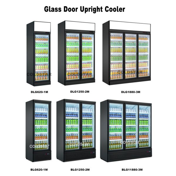 Commercial Beverage Cooler Supermarket Chiller Glass Door Beverage Drinks Refrigerator Showcase