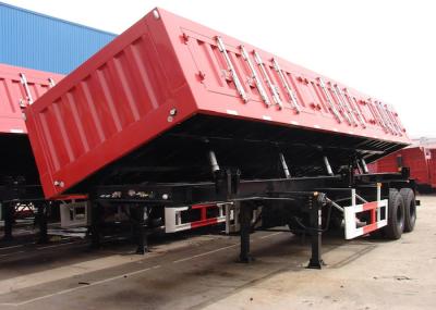 26 Cbm Hydraulic Side Dump Semi Trailer 2 BPW Axles For Sands / Bulk Materials