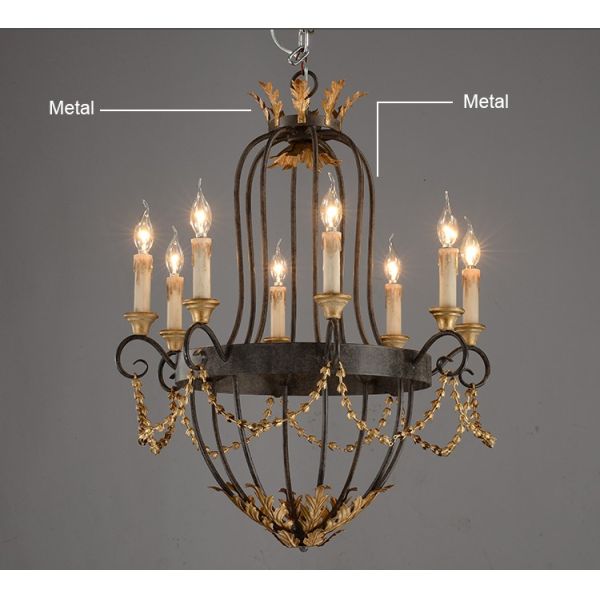 Antique french wrought iron chandelier for Indoor home hotel pendant lights (WH-CI-45)