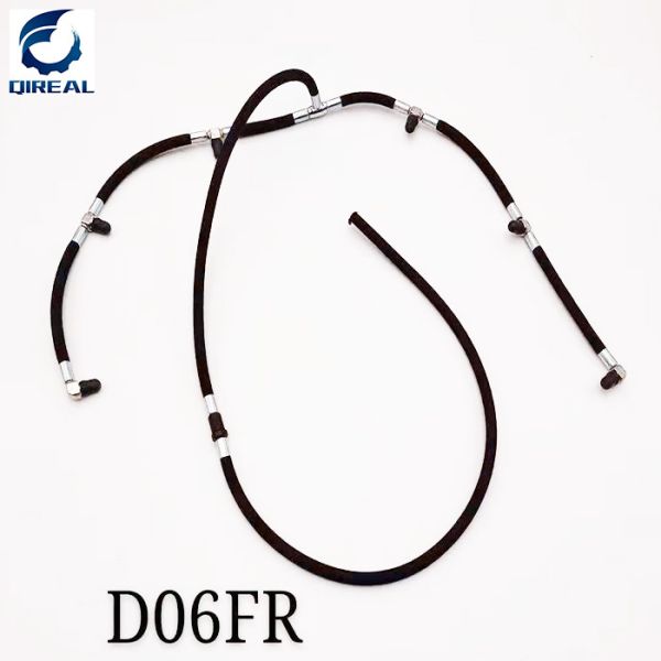 Excavator spare parts diesel engine injector fuel return pipe for D06FR engine