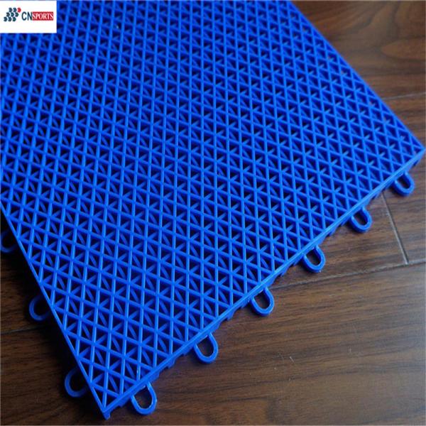 Blue PP Interlocking Sports Flooring 12mm Outdoor Basketball Court Tiles