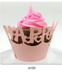 baby pink Paper Cupcake Wrappers for Birthday Party