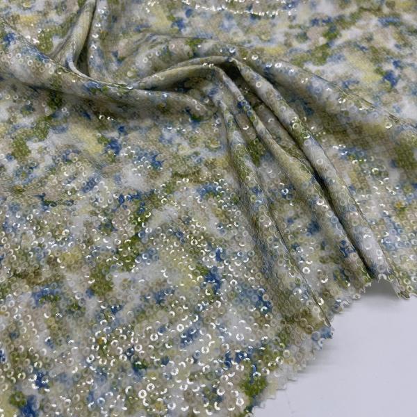 Garment 285gsm Sequins Embroidery Fabric M13-014