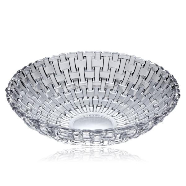 Classic Design Fruit Bowl Salad Bowl Woven Collection Clear Weave Glass Bowl with L/S Sizes