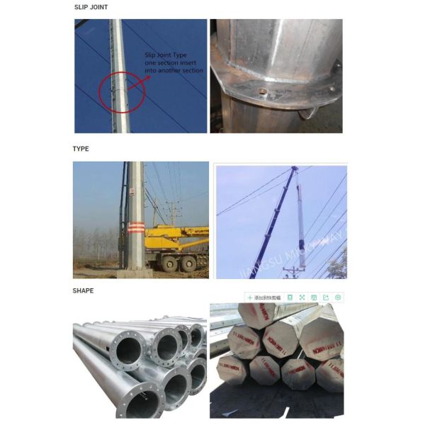 2.5kn-200kn Стальной силовой столб горячим оцинкованным для передачи энергии