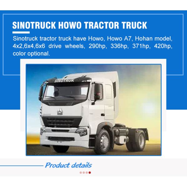 Front Axle 9 Tons Sinotruk HOWO Used 10wheels 6*4 Trailer Head Tractor Truck Sale