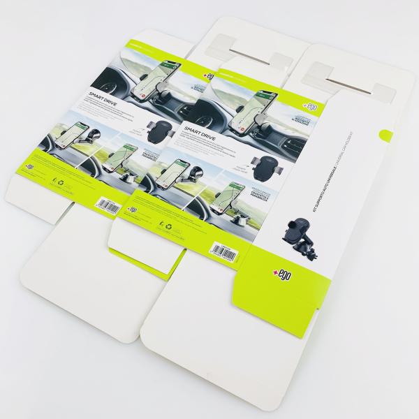 Custom Folding Paper Box with Hooks Mobile Phone Stand Gift Box Phone Accessories Box for Car Phone Holder Packaging
