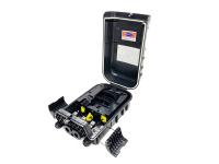 Fábrica YINGDA 16 núcleo IP66 resistente à água Fibra Óptica Splitter caixa preta para FTTH Nap Caja Terminal