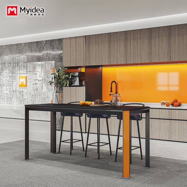 Study Room Waterproof Rock Board Employee Pantry Bar Counter and Customizable Side Table