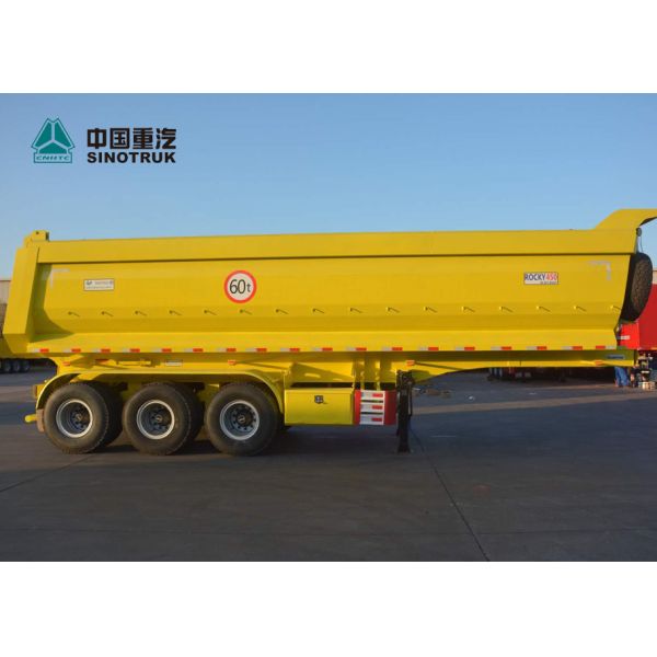 CIMC 3 Axle 40CBM U Shape Rear Dump Trailer / Tip Trailer Long Service Life