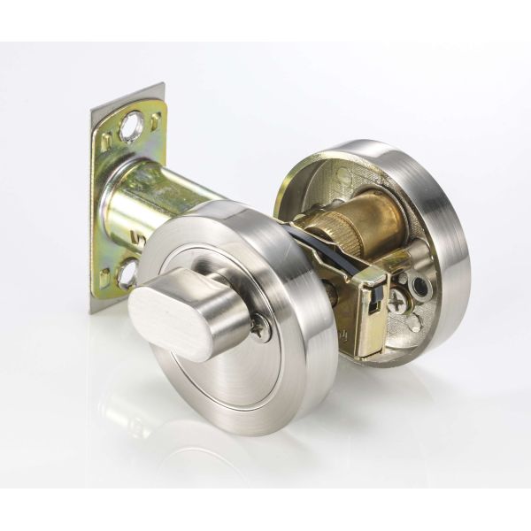 Zinc Body Brass Cylinder Circle Deadbolt Lock Satin Nickel