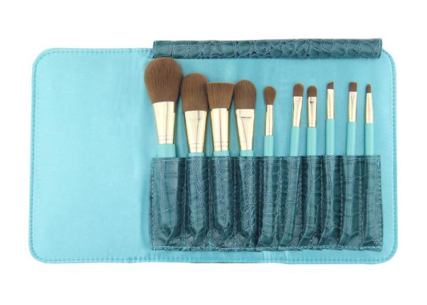 Eye Shadow Eyeliner Professional Makeup Brush Set With Leather Cosmetic Bag
