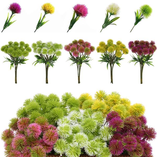 Bouquet de flores de diente de león artificial - Plantas falsas para bodas, hogares, decoración de hoteles y arreglos florales