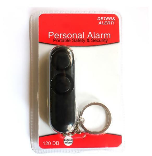 120db Black Personal Security Alarm For Women,Girls，Kids，Men, Children, Elderly