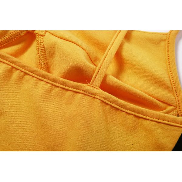 Letter Printing Ladies Camisole Tank Tops Contrast Color Stitching