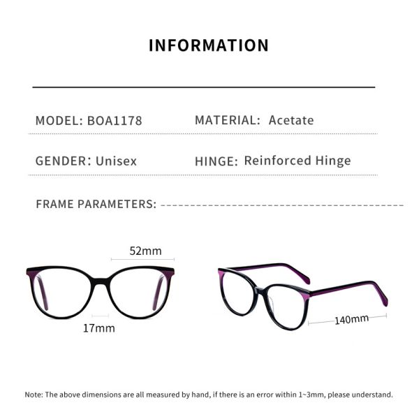 Дамы оправы оптических очков очков ацетата сертификата КЭ круглые