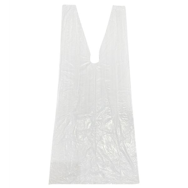 Machine Made Waterproof Long Sleeves Disposable PE Work Gown With Roll Packaging