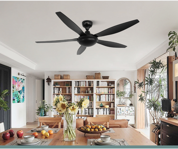 ceiling fan Потолочный вентилятор черноты мотора Dc 54 дюймов пластиковый с дистанционным управлением 6 скоростей