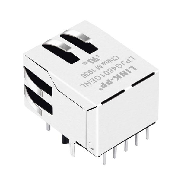 AR11-3827I , LPJG4801GENL 1000Base-T Magnetic RJ45 Jack Single Port With LED