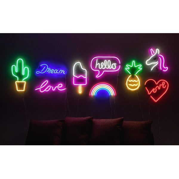 Love Heart Wall Hanging Decor LED Neon Sign Light Wedding Christmas Party Home Decoration Holiday Lighting