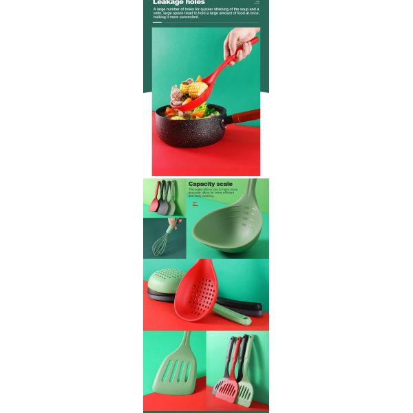 Reusable Seamless Silicone Cooking Utensils Set With SS Core