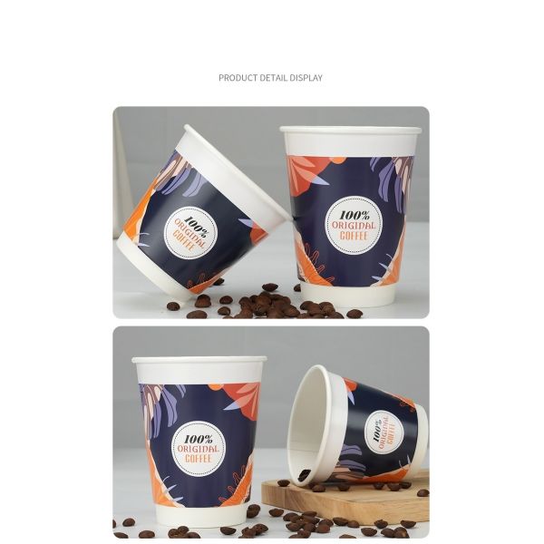 30-Day Return Policy Eco-Friendly Customized Coffee Paper Cups for Hot Water Drinking