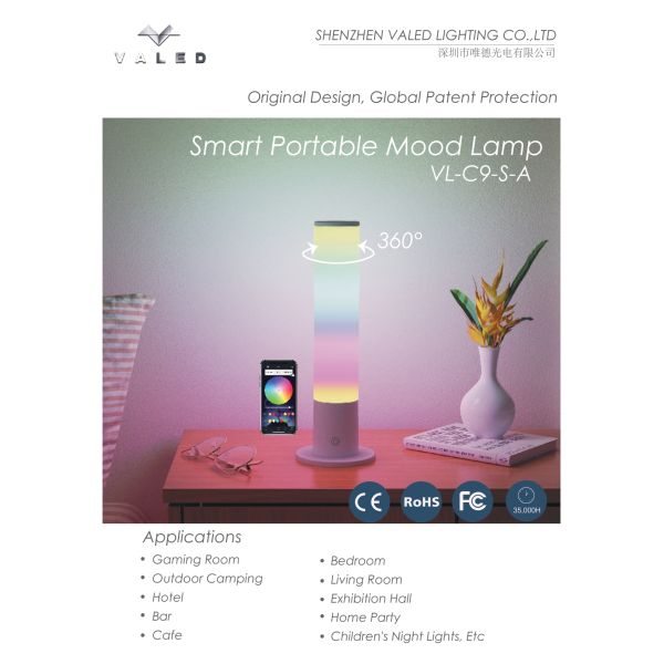 Dual Color Portable Table Lamp 2700K Rechargeable Portable Lamp 85V - 265V
