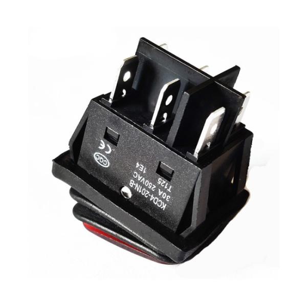 30A 250V Heavy Duty 6 Pin DPST IP67 Sealed Waterproof T125 Auto Boat Marine Toggle Rocker Switch With LED 12V 220V 30x22