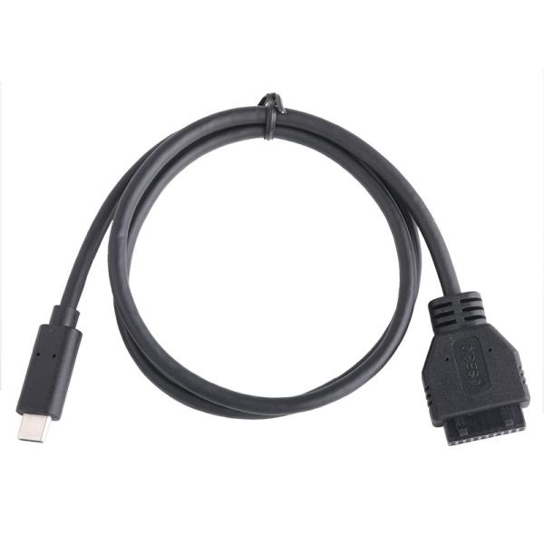20P Feminino USB 3.0 Tipo-C para IDC Adaptador Cable Resistente interno Preto PVC fio OEM ODM