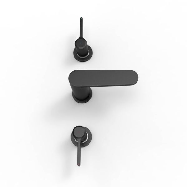 Финиш Faucet 2 Bathroom N23M688BK штейновой черной отполированный ручкой