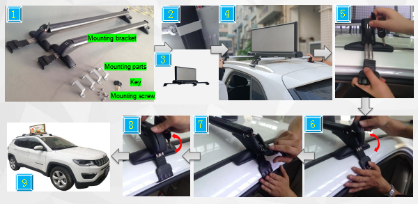 СИД верхней части такси P4 OEM на открытом воздухе двухстороннее показывает экран СИД такси 4mm