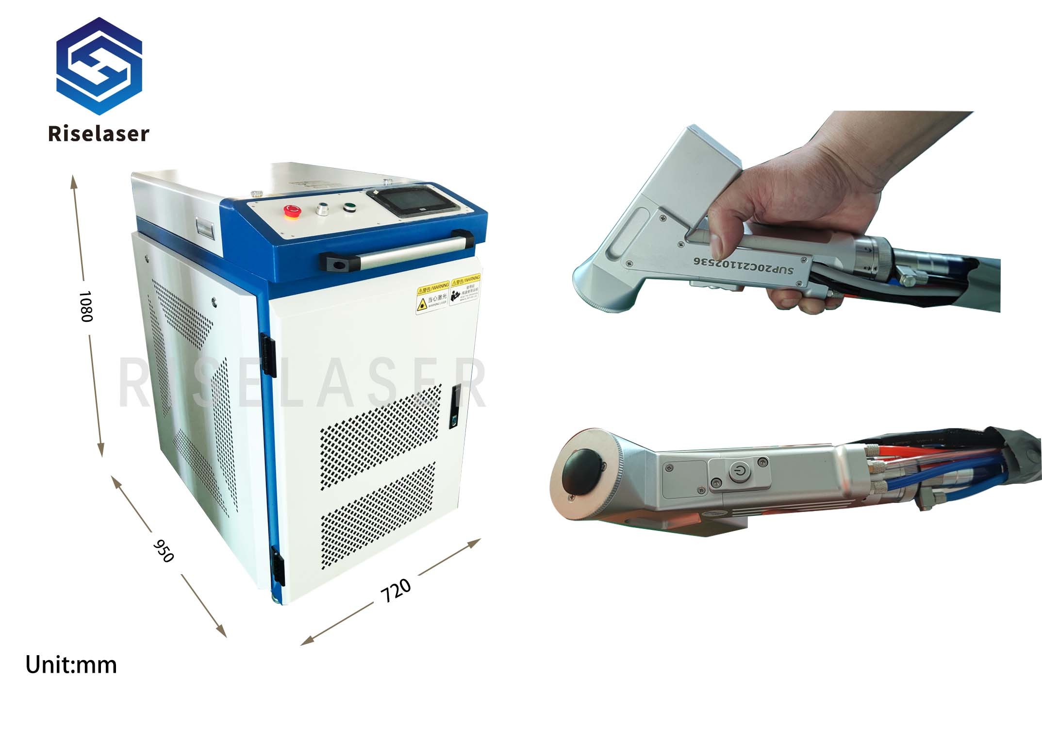дизайн машины удаления ржавчины лазера 1000W 1500W 2000W Handheld