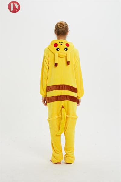 Wholesale Flannel Polyester Animal Pajamas Pikaqiu Adults Onesie Sleepwear