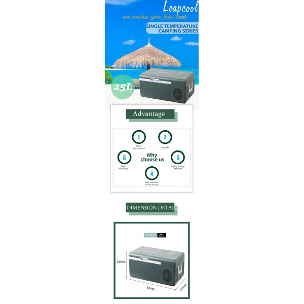 LEAPCOOL Mini 25L Автомобильный холодильник 12V/24V Солнечная изоляция C5H10/C-Pentane