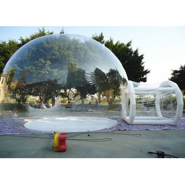 Inflatable Transparent Bubble Tent With Tunnel  0.6mm PVC Clear Bubble Tent