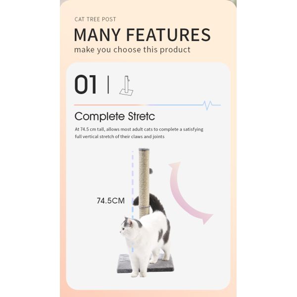 Cat Climbing Sustentable Sisal Árbol Cat Scratcher Ball Pst para gatos