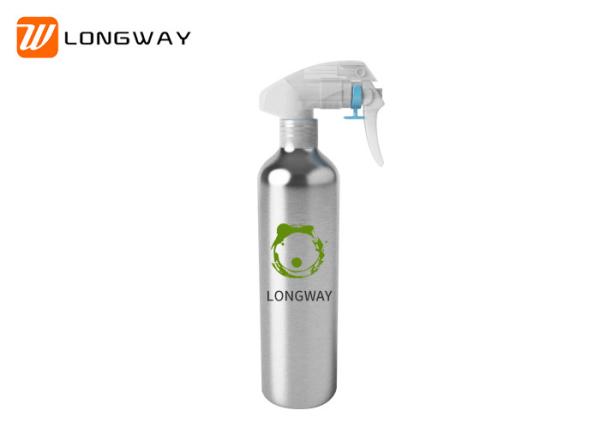 Aluminum fine mist trigger spray bottles round empty cosmetic industrial packaging