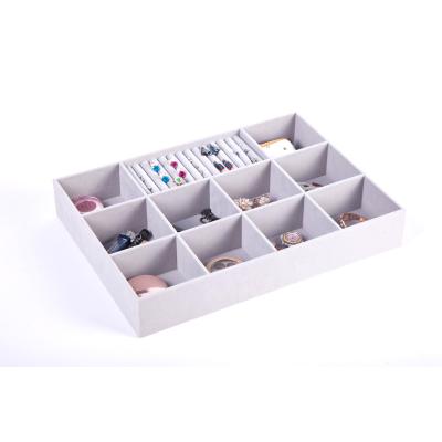 MDF de alta calidad de terciopelo de armario de joyería inserciones de bandeja.